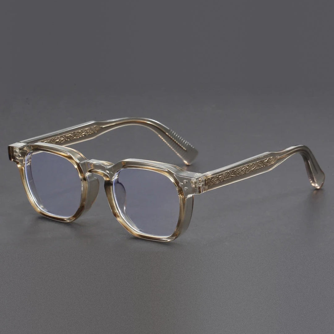 Vicky Unisex Full Rim Square Brow Line Acetate Reading Glasses 527499 - 527-transparent gree