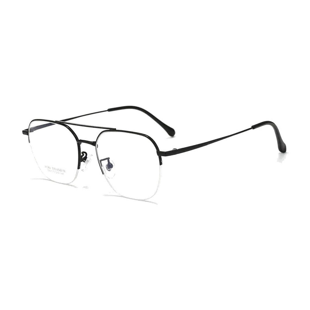 Vicky Unisex Full Rim Square Double Bridge Titanium Reading Glasses 517052 - JP052-C2