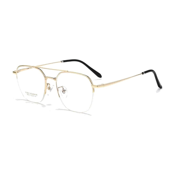 Vicky Unisex Full Rim Square Double Bridge Titanium Reading Glasses 517052 - JP052-C6