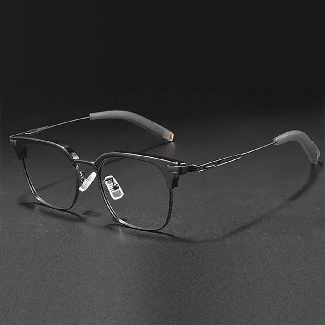 Vicky Unisex Full Rim Square Titanium Acetate Reading Glasses 814107 - SS-107-black
