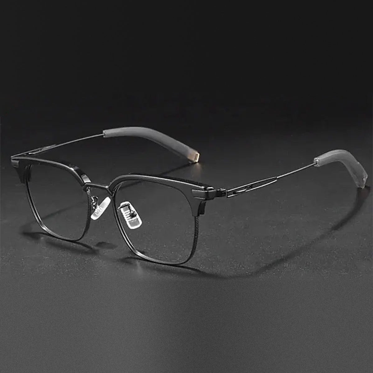 Vicky Unisex Full Rim Square Titanium Acetate Reading Glasses 814107 - SS-107-black