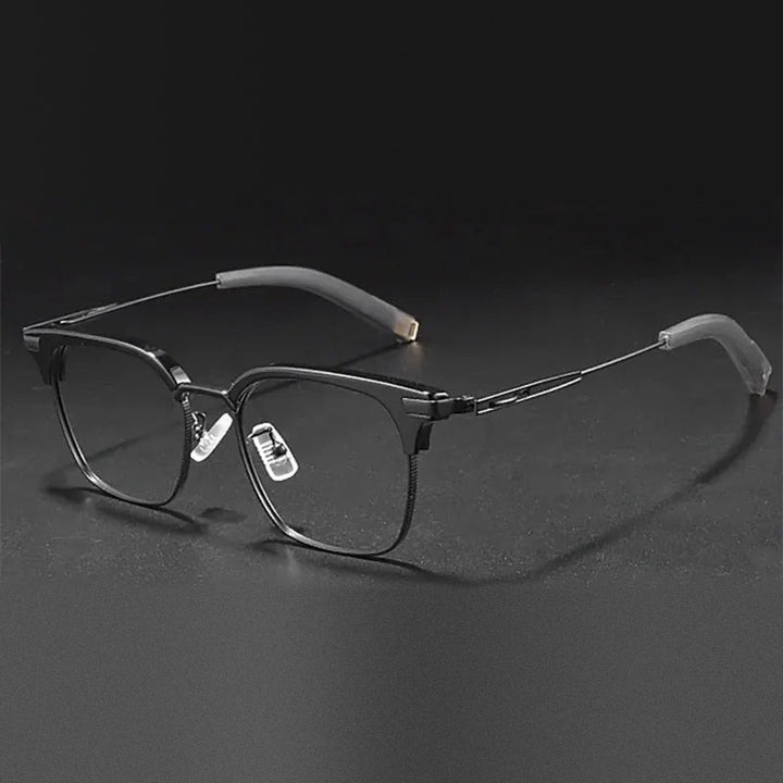Vicky Unisex Full Rim Square Titanium Acetate Reading Glasses 814107 - SS-107-black