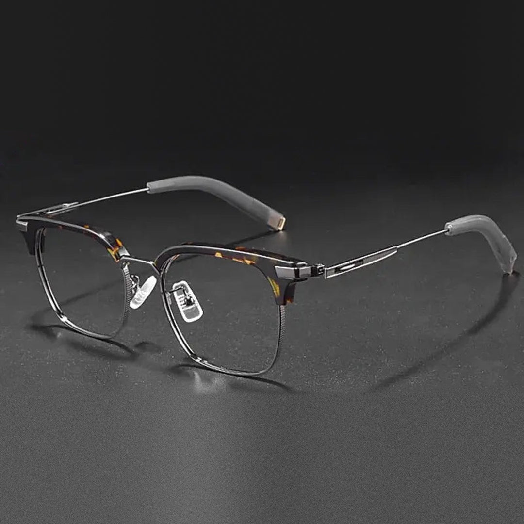 Vicky Unisex Full Rim Square Titanium Acetate Reading Glasses 814107 - SS-107-demi