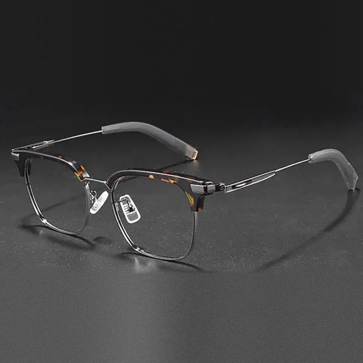 Vicky Unisex Full Rim Square Titanium Acetate Reading Glasses 814107 - SS-107-demi