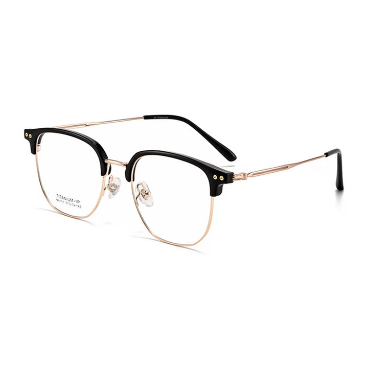 Vicky Unisex Full Rim Square Titanium and Acetate Reading Glasses 8151 — view 3 | Vicky at FuzWeb