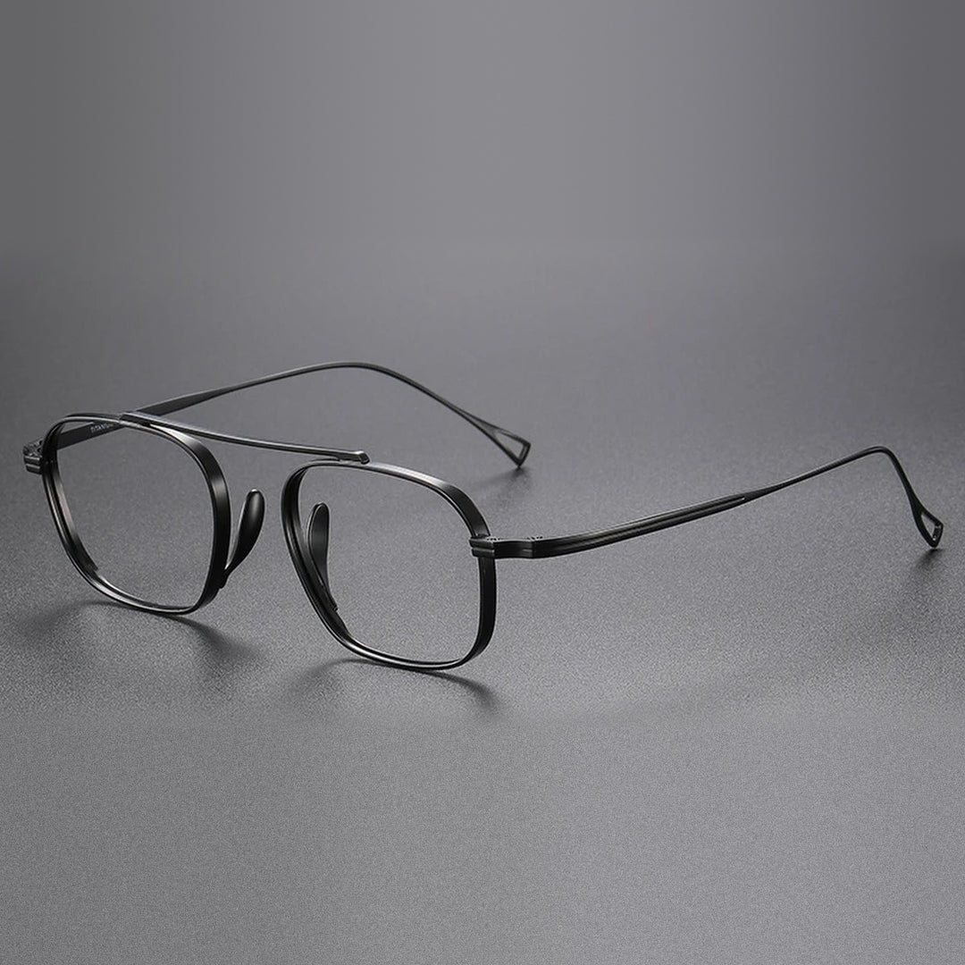 Vicky Unisex Full Rim Square Titanium Reading Glasses 49501 - KMN9501-black