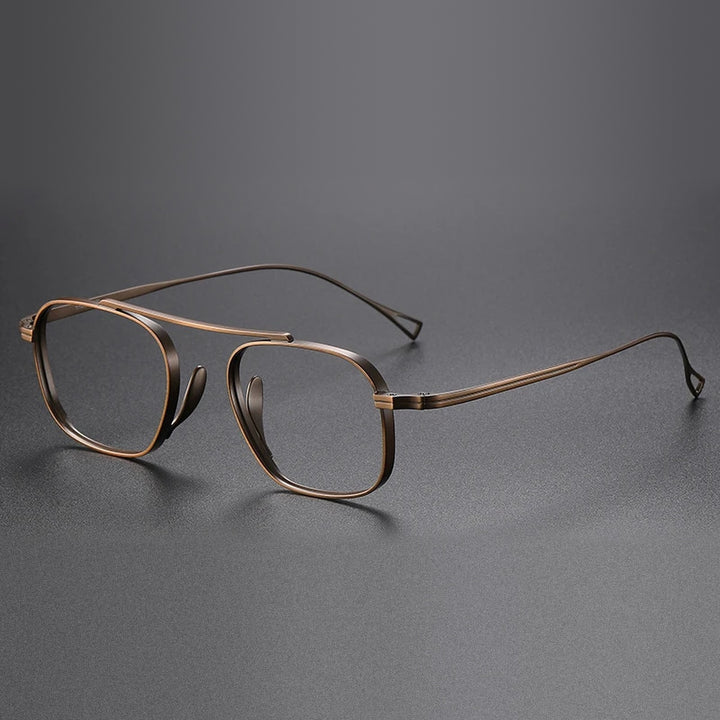 Vicky Unisex Full Rim Square Titanium Reading Glasses 49501 - KMN9501-brown