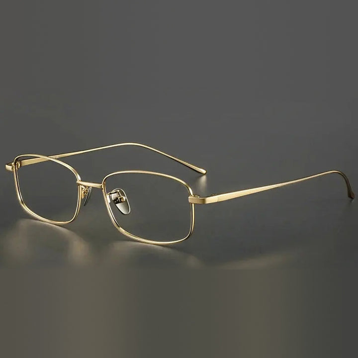 Vicky Unisex Full Rim Square Titanium Reading Glasses 80274 - 8027-GOLD