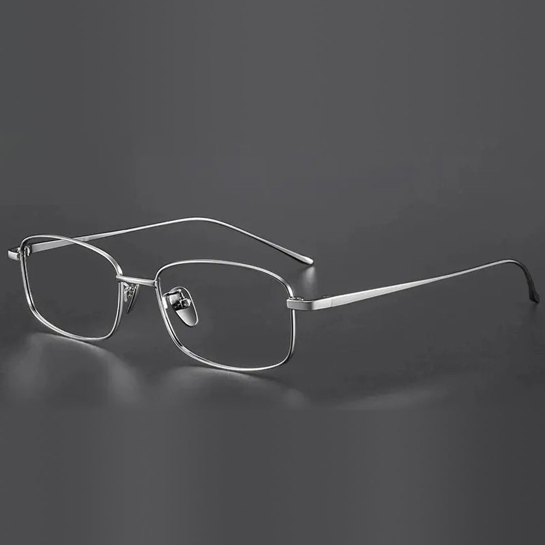Vicky Unisex Full Rim Square Titanium Reading Glasses 80274 - 8027-SILVERY