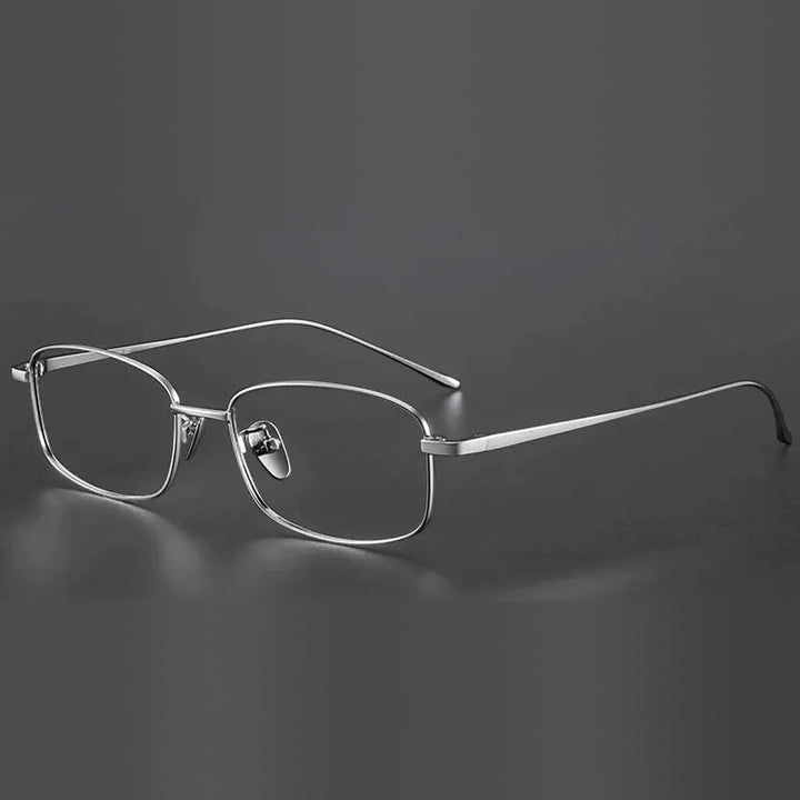Vicky Unisex Full Rim Square Titanium Reading Glasses 80274 - 8027-SILVERY