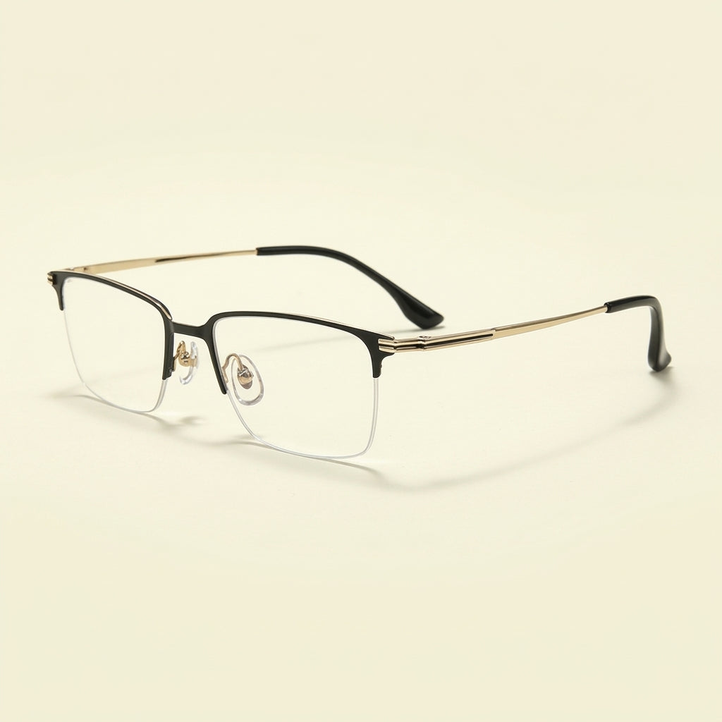 Vicky Unisex Semi Rim Square Titanium Reading Glasses v15119