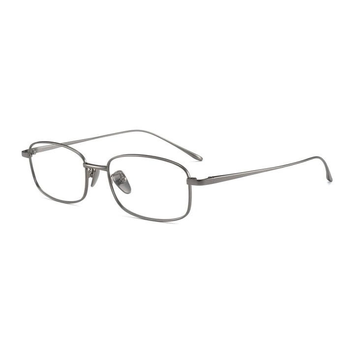 Vicky Unisex Full Rim Small Square Oval Titanium Reading Glasses 8027 — view 3 | Vicky at FuzWeb