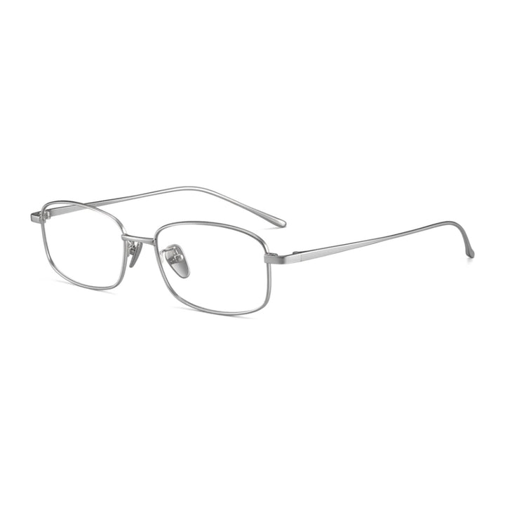 Vicky Unisex Full Rim Small Square Oval Titanium Reading Glasses 8027 — view 4 | Vicky at FuzWeb