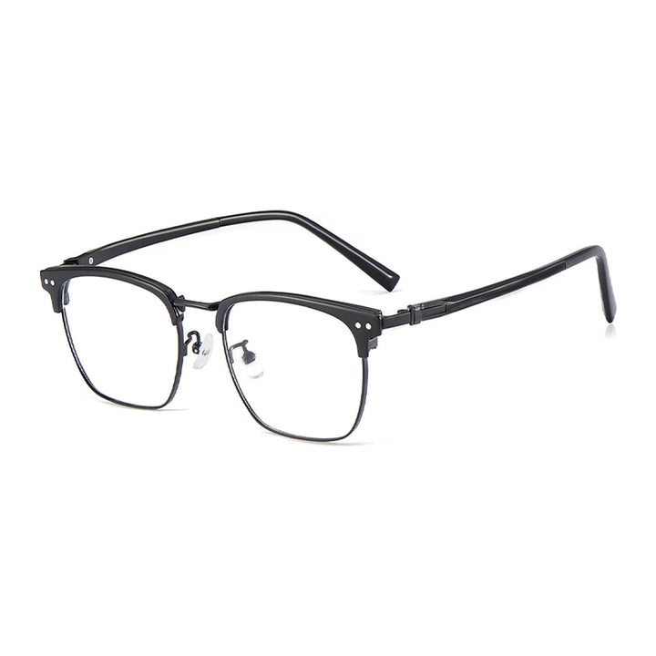 Vicky 8012 unisex full rim square alloy acetate reading glasses - 8012-C4