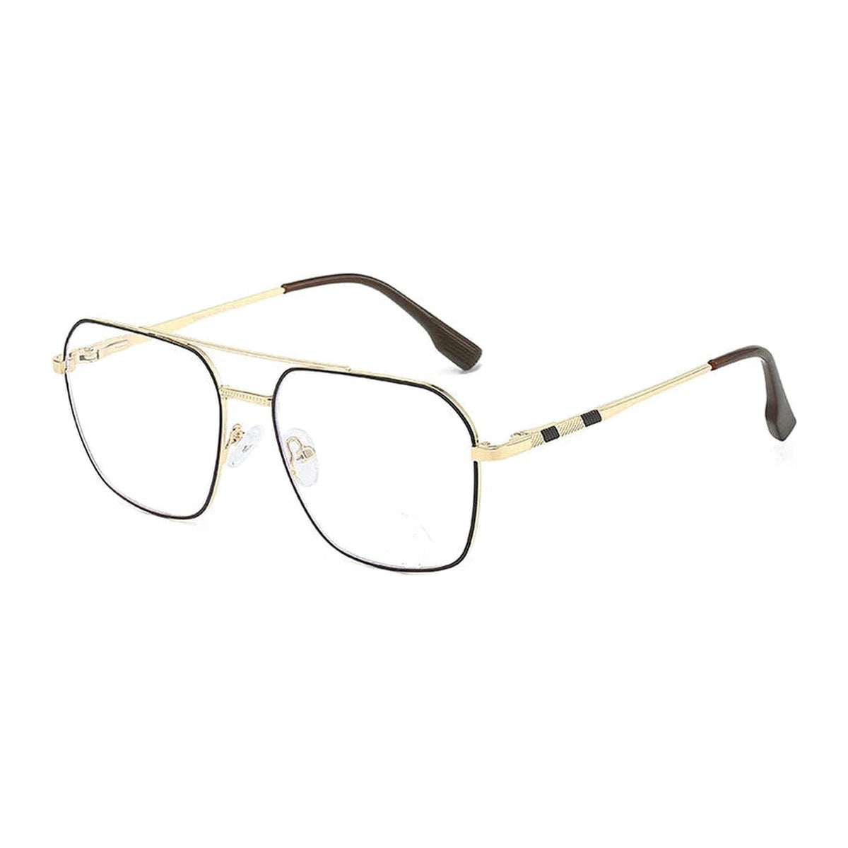 Vicky Unisex Full Rim Square Double Bridge Alloy Reading Glasses 46905 — view 2 | Vicky at FuzWeb
