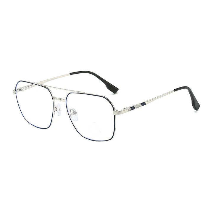 Vicky 46905 unisex full rim square double bridge alloy reading glasses - 6905-C5