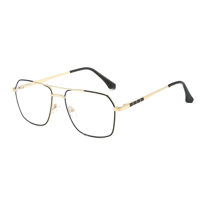 Vicky 6908 unisex full rim square double bridge alloy reading glasses - 6908-C1