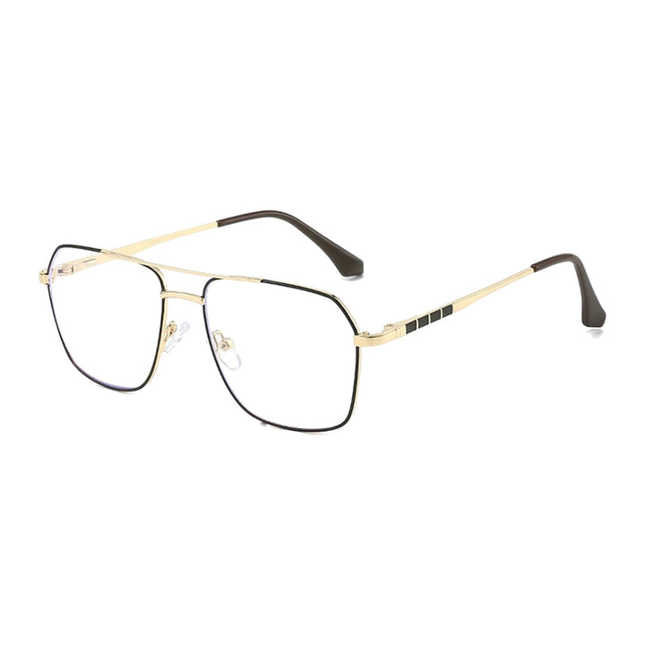 Vicky 6908 unisex full rim square double bridge alloy reading glasses - 6908-C2