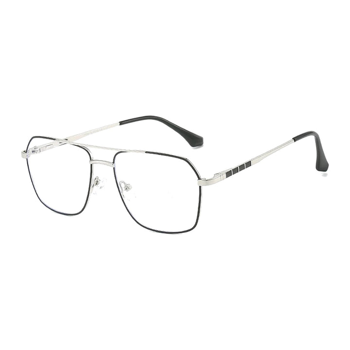 Vicky 6908 unisex full rim square double bridge alloy reading glasses - 6908-C3