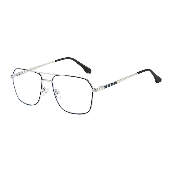 Vicky 6908 unisex full rim square double bridge alloy reading glasses - 6908-C5