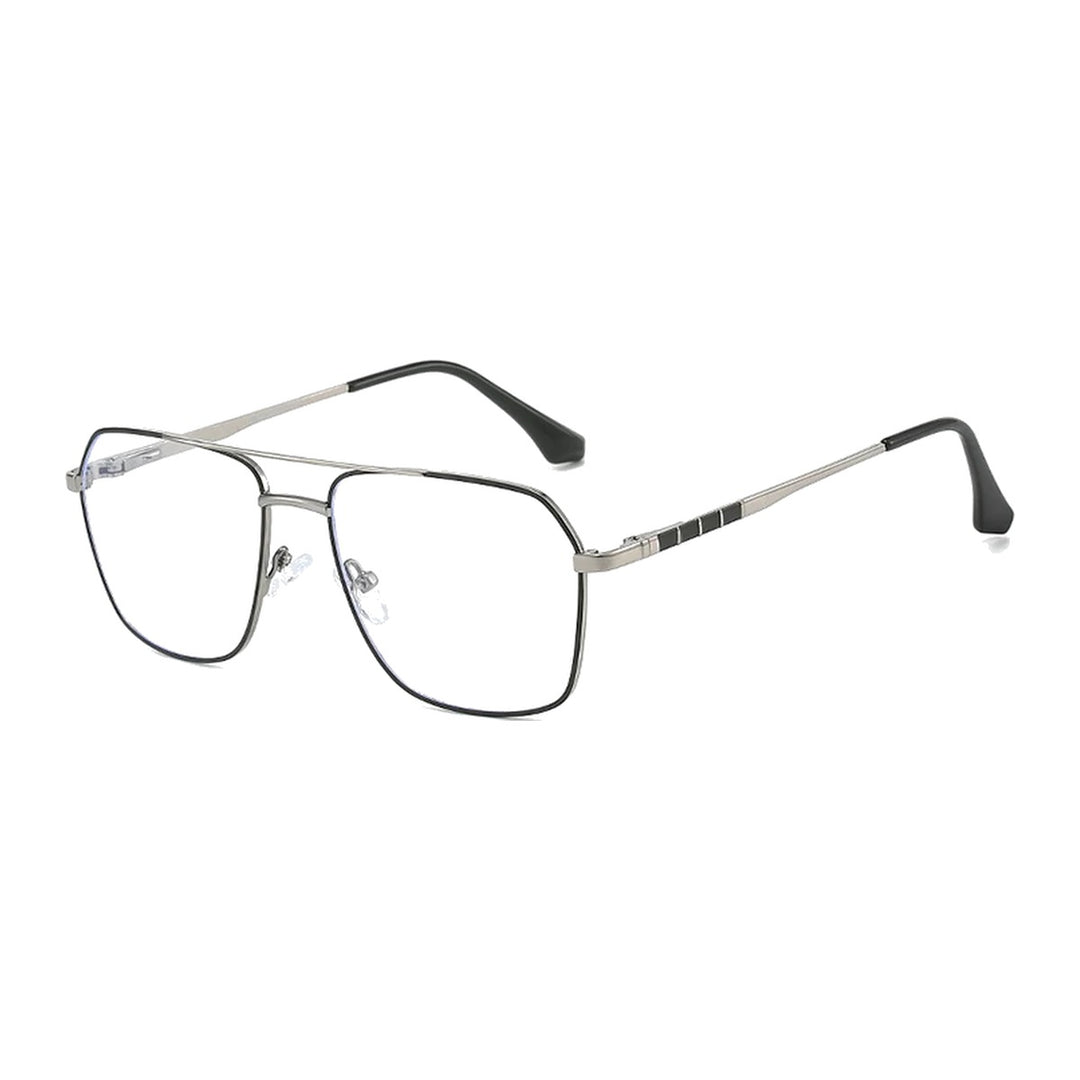 Vicky 6908 unisex full rim square double bridge alloy reading glasses - 6908-C6