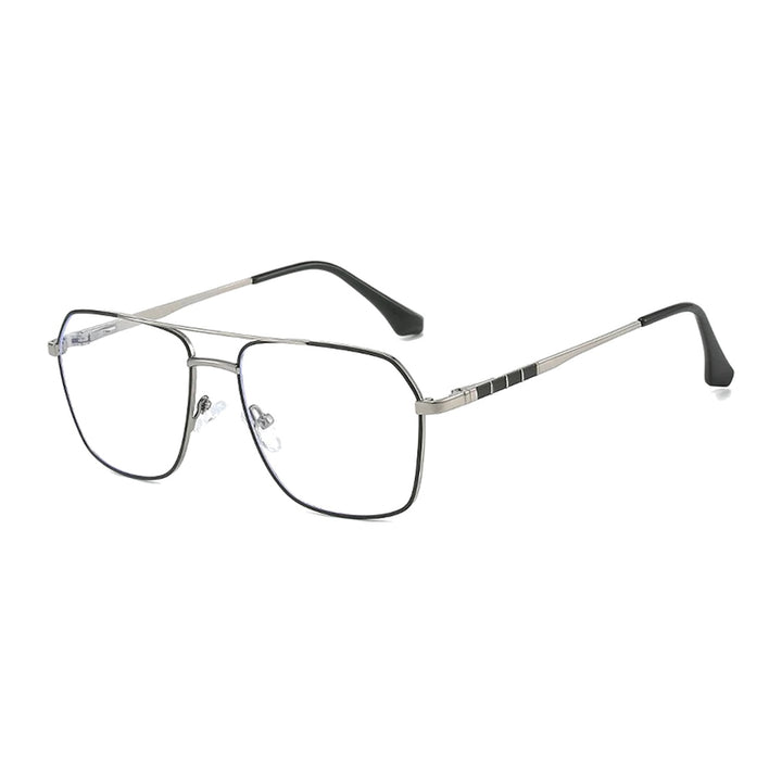 Vicky 6908 unisex full rim square double bridge alloy reading glasses - 6908-C6