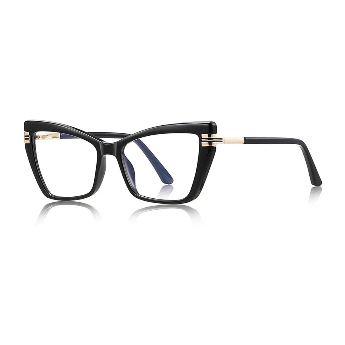 Vicky Women's Full Rim Butterfly TR90 Blue Light Prescription Eyeglasses PFD2263 - PFD2263-C4 BLACK
