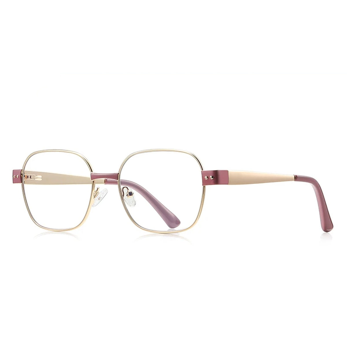 Vicky Women's Full Rim Flat Top Polygonal Alloy Reading Glasses 513172 - PFD3172-C5