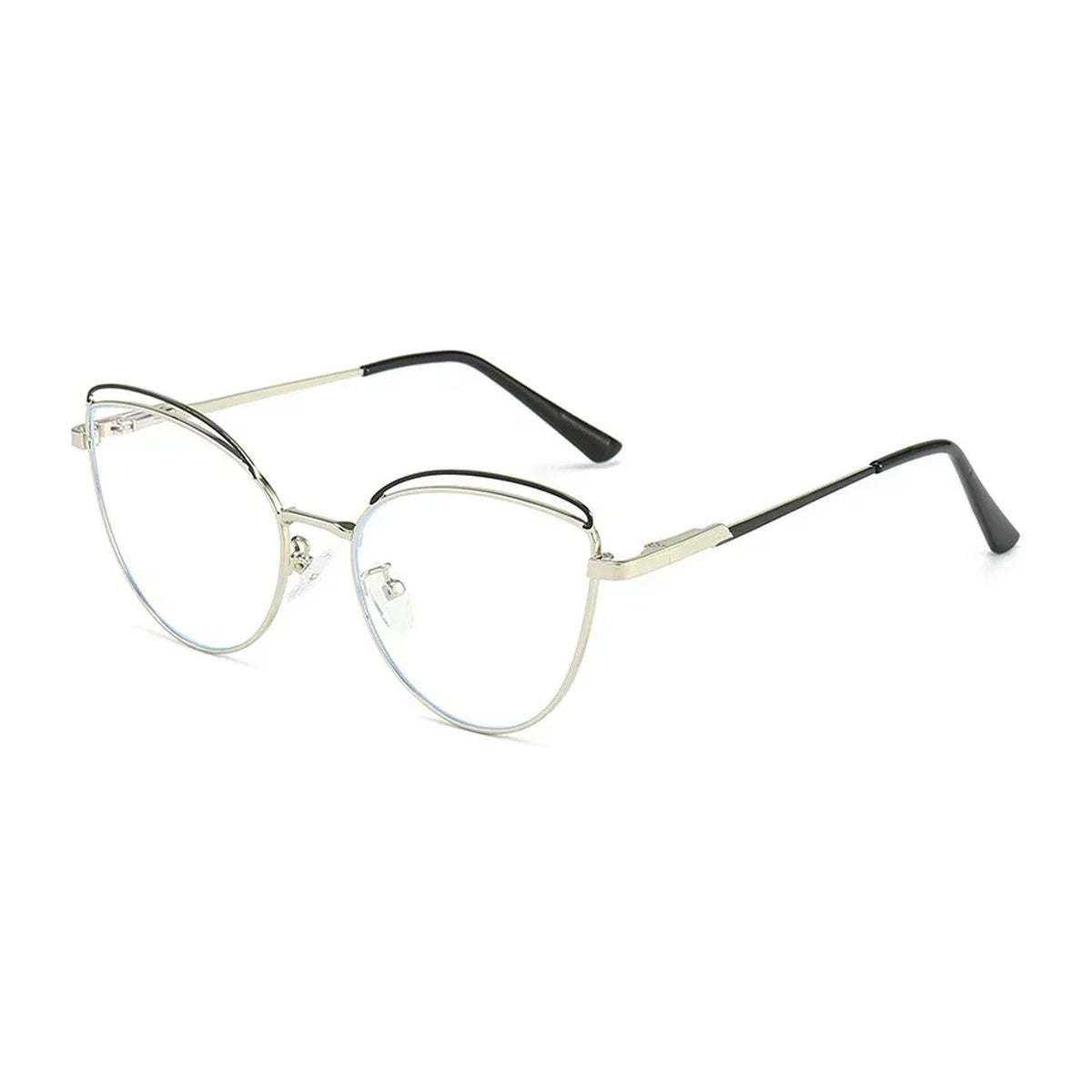 Vicky Women's Full Rim Oval Cat Eye Alloy Reading Glasses 49745 — view 2 | Vicky at FuzWeb