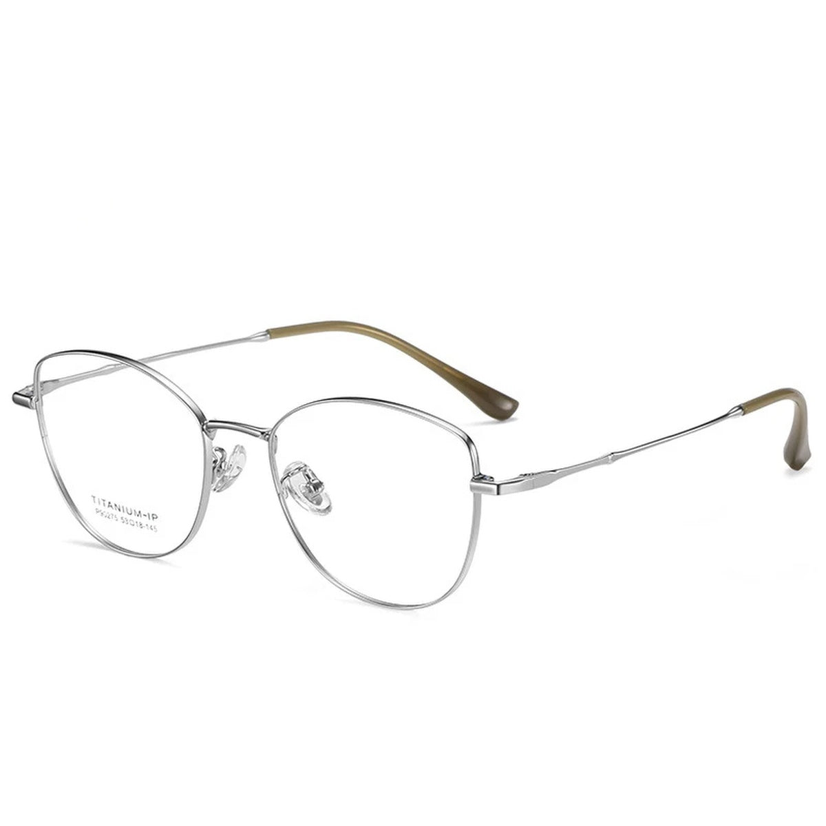 Vicky Women's Full Rim Oval Cat Eye Titanium Reading Glasses 690275 - PZ-90275-SLIVER