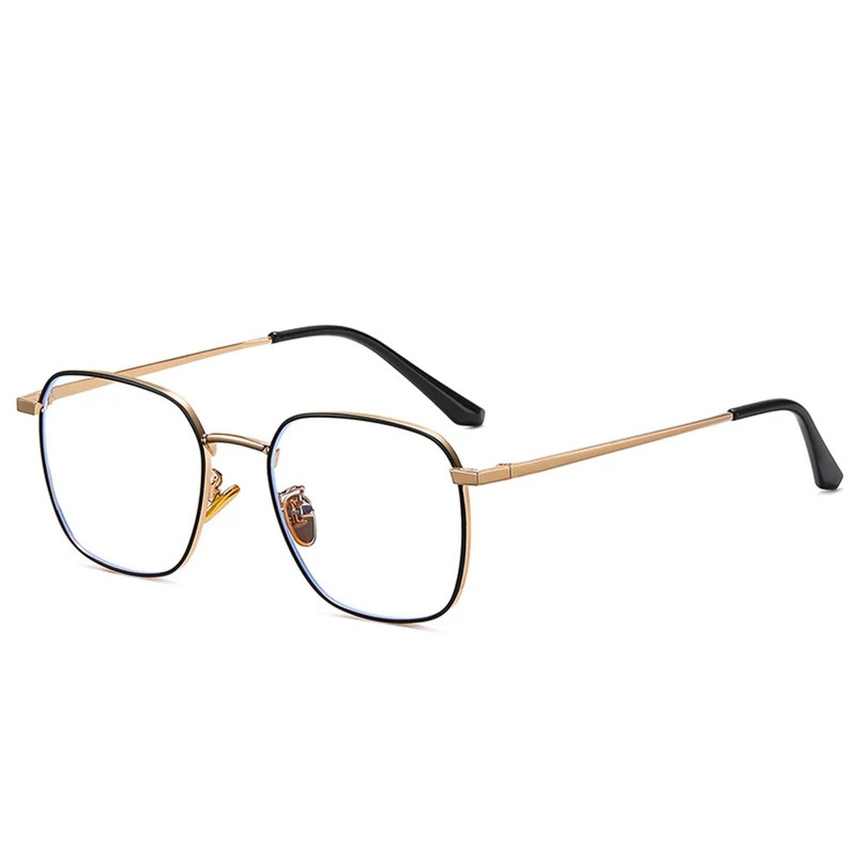 Vicky Women's Full Rim Polygon Square Steel Reading Glasses 618322 - 18322-black gold