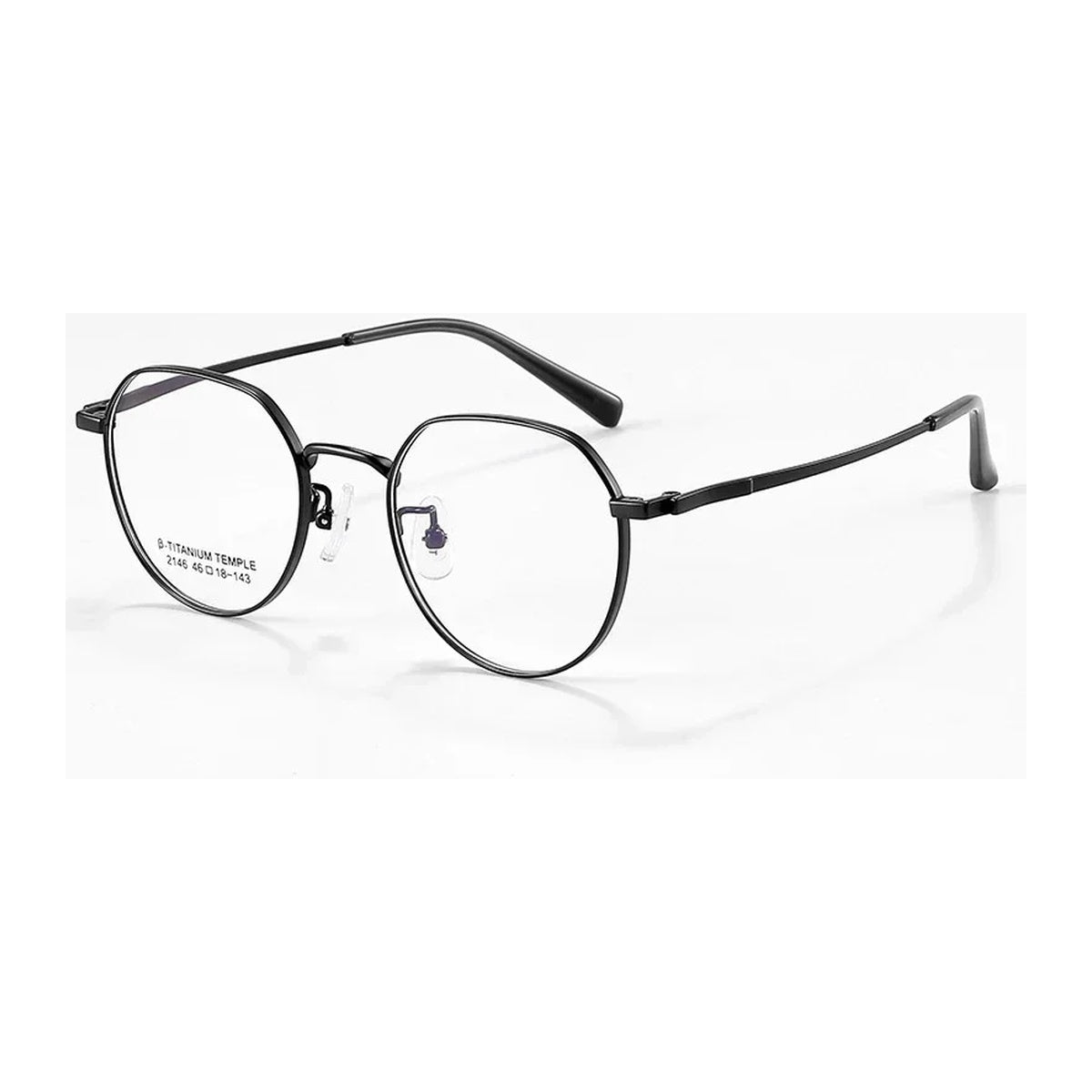 Vicky Women's Full Rim Small Flat Top Round Titanium Reading Glasses 2146 - 2146-C1-BLACK