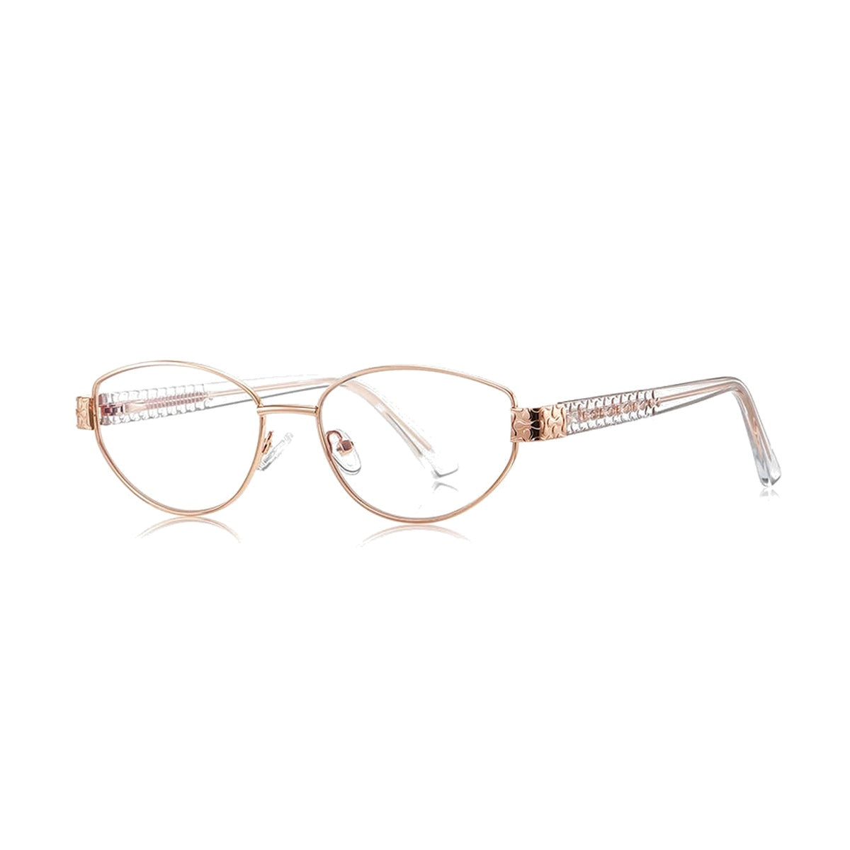 Vicky Women's Full Rim Small Oval Blue Light Prescription Eyeglasses PFD3166 - PFD3166-C2 ROSE GOLD