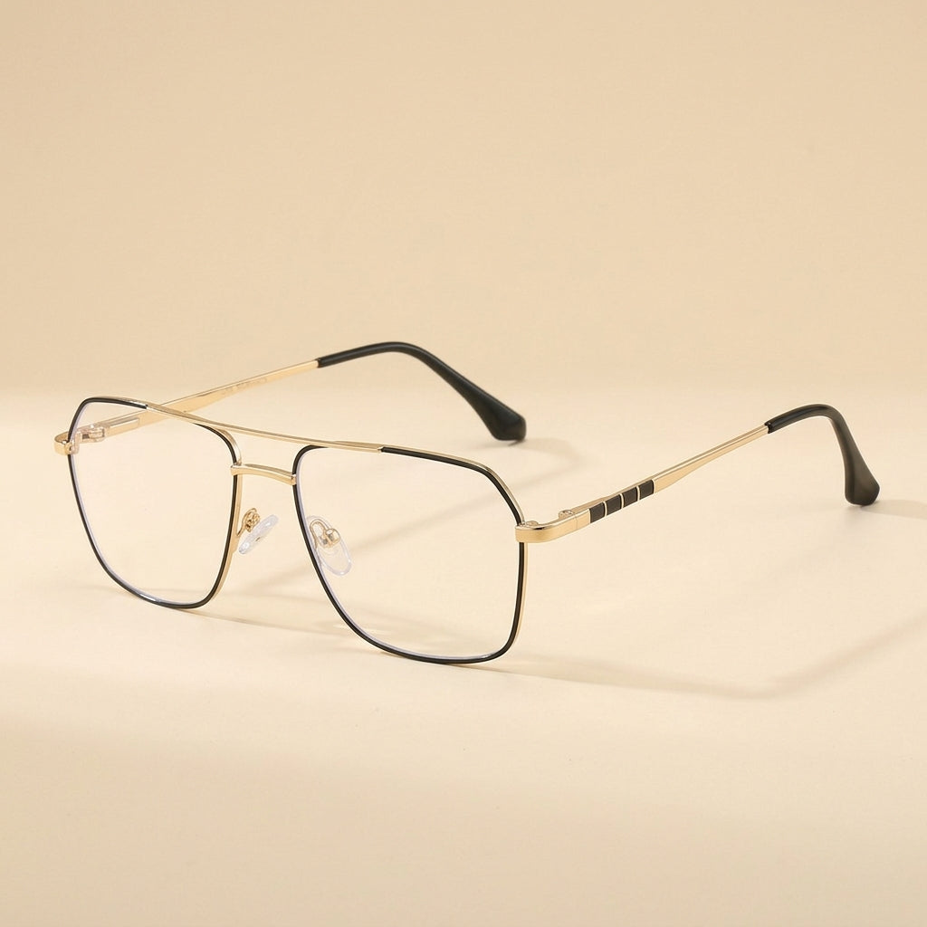 Vicky Women's Full Rim Square Double Bridge Alloy Reading Glasses 69084