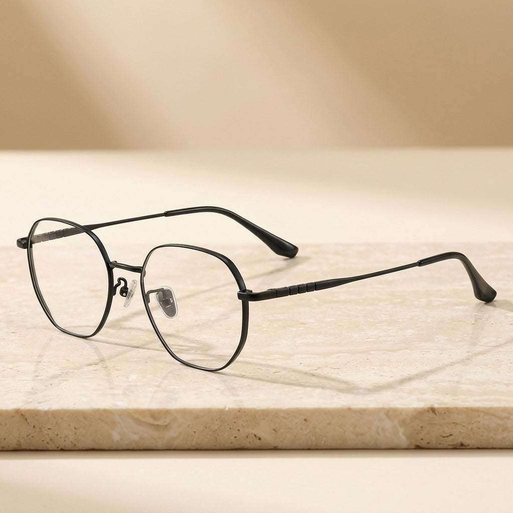 Vicky Women's Full Rim Square Polygon Titanium Reading Glasses 621280