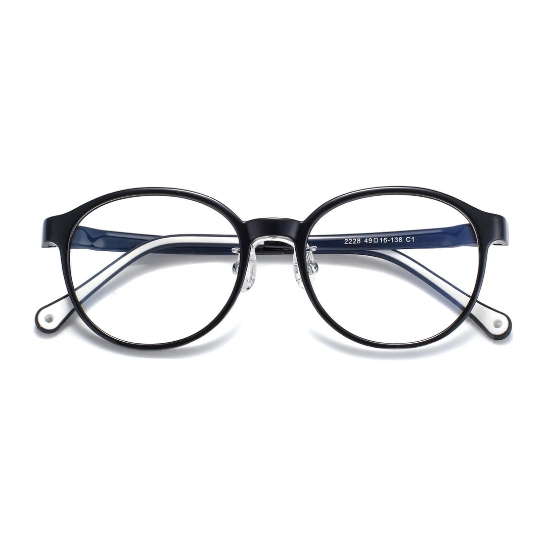 Vicky Youth Unisex Full Rim Oval TR90 and Titanium Eyeglasses 2228 — view 1 | Vicky at FuzWeb