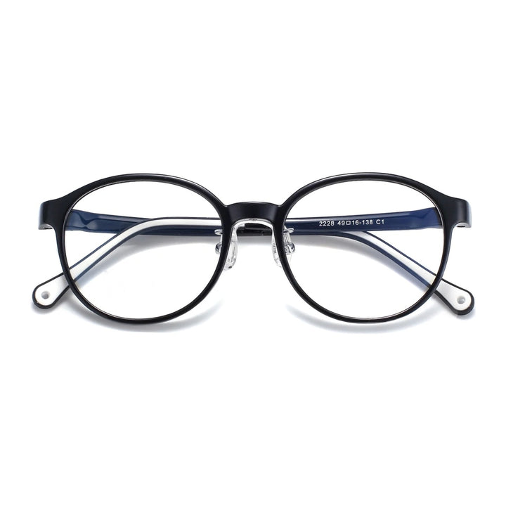 Vicky Youth Unisex Full Rim Oval TR90 and Titanium Eyeglasses 2228 — view 1 | Vicky at FuzWeb