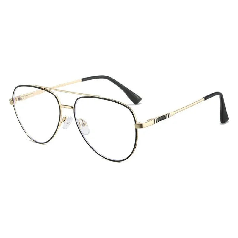 Vicky Unisex Full Rim Oval Double Bridge Alloy Reading Glasses 6912