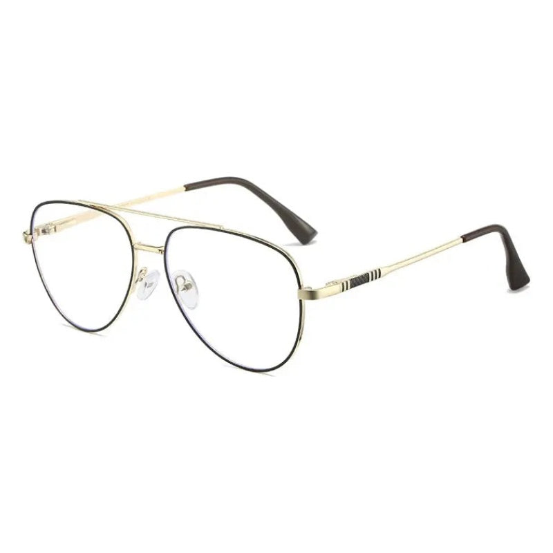 Vicky Unisex Full Rim Oval Double Bridge Alloy Reading Glasses 6912