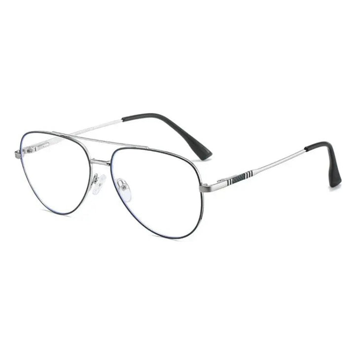 Vicky Unisex Full Rim Oval Double Bridge Alloy Reading Glasses 6912