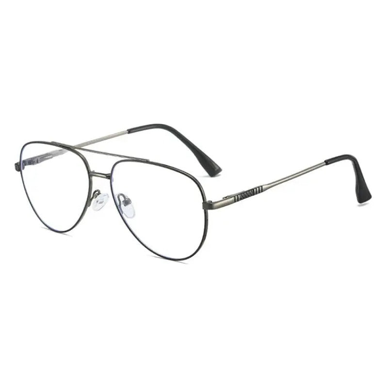 Vicky Unisex Full Rim Oval Double Bridge Alloy Reading Glasses 6912