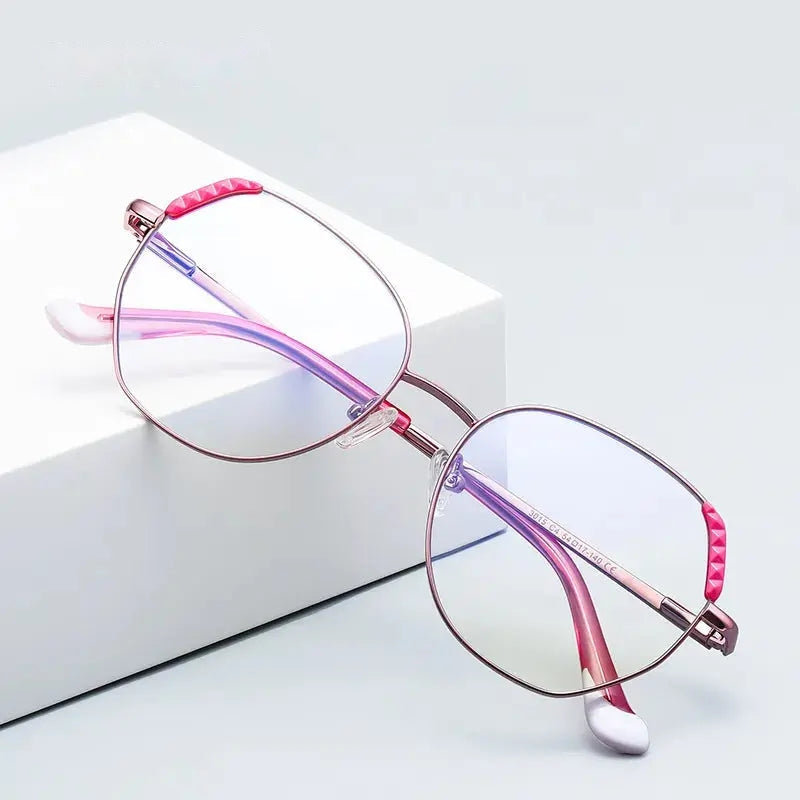 Vicky Unisex Full Rim Polygon Alloy Reading Glasses 3015