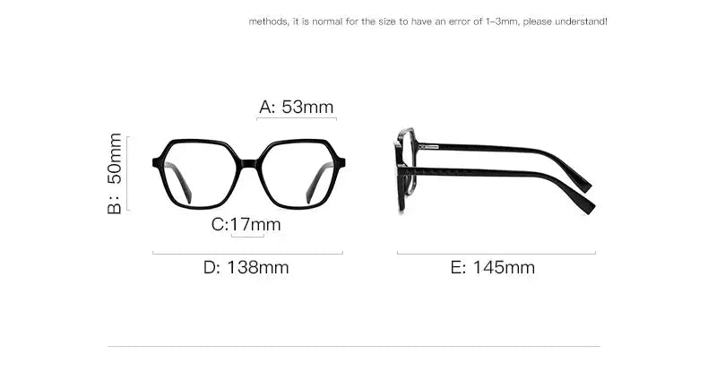 Vicky Unisex Full Rim Large Polygon Square Acetate Alloy Reading Glasses 2140