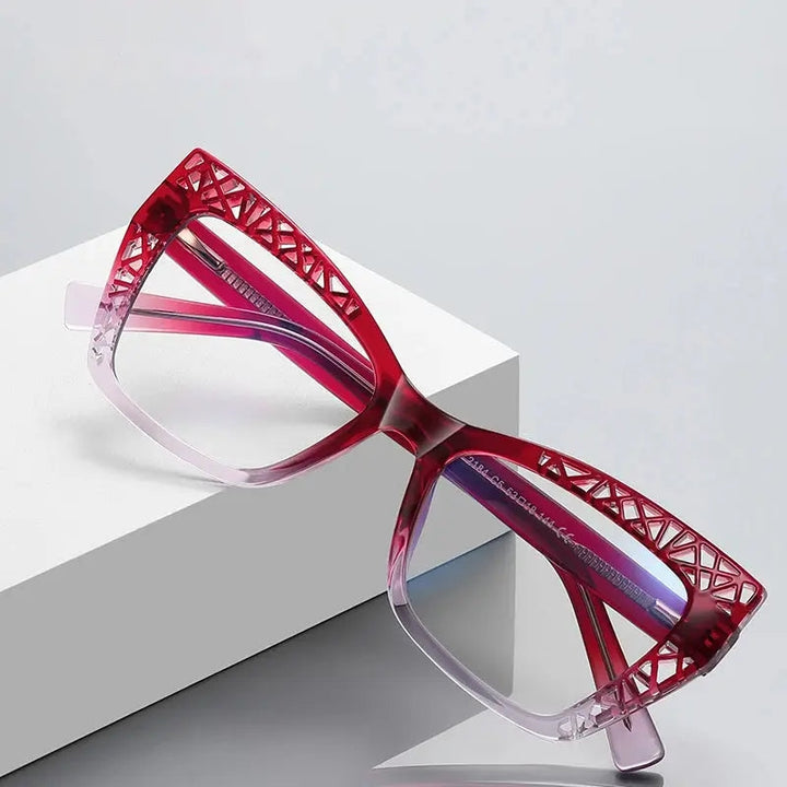 Vicky Womens Full Rim Square Cat Eye Plastic Reading Glasses Pfd2184