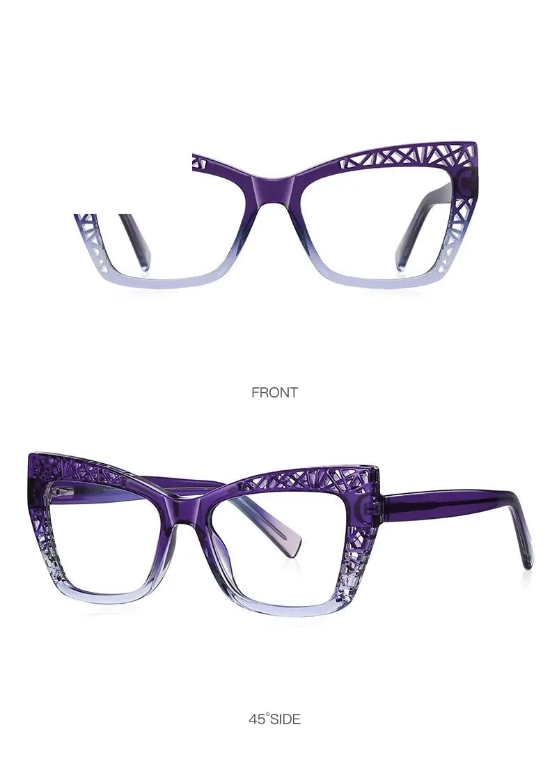 Vicky Womens Full Rim Square Cat Eye Plastic Reading Glasses Pfd2184