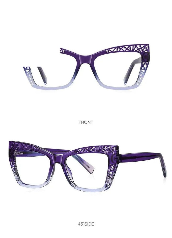 Vicky Womens Full Rim Square Cat Eye Plastic Reading Glasses Pfd2184