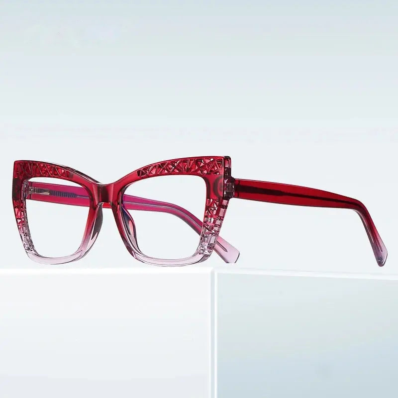Vicky Womens Full Rim Square Cat Eye Plastic Reading Glasses Pfd2184