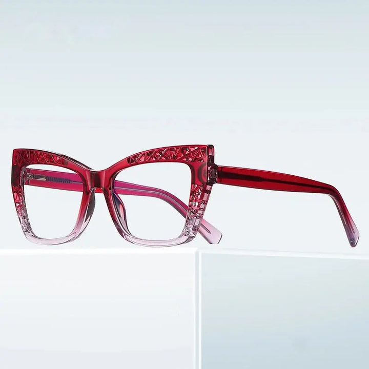 Vicky Womens Full Rim Square Cat Eye Plastic Reading Glasses Pfd2184