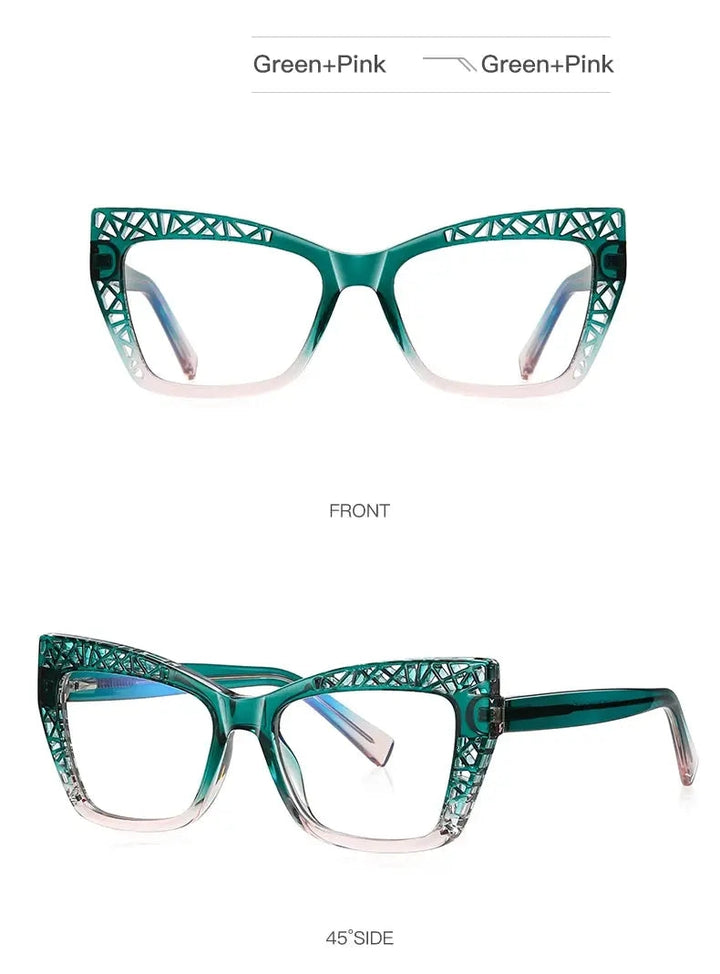 Vicky Womens Full Rim Square Cat Eye Plastic Reading Glasses Pfd2184