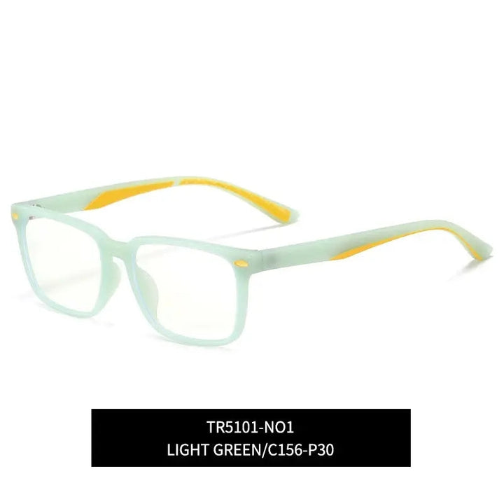Vicky Youth Unisex Full Rim Square Tr 90 Titanium Eyeglasses 5101